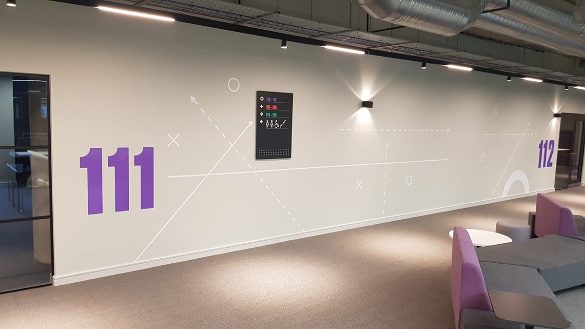 UA92 Internal Wall Wayfinding Directories Graphic Patterns Inside Building Signs by isGroup